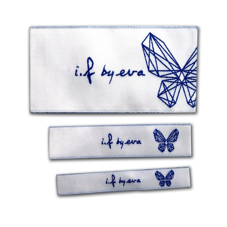 2022年新款織嘜領標 蝴蝶服裝織標 輔料生產多規格嘜頭織標批發